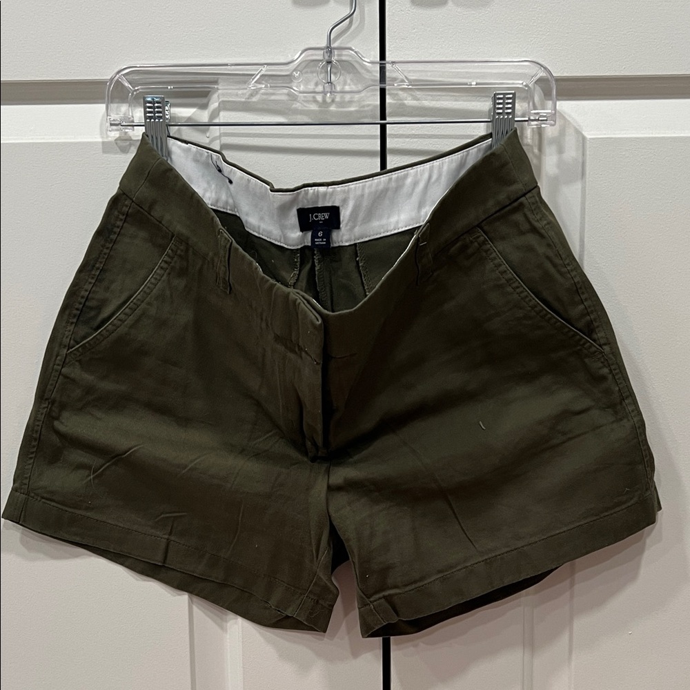 J. Crew Women's Dark Green Chino Shorts
